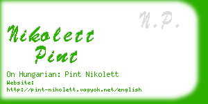 nikolett pint business card